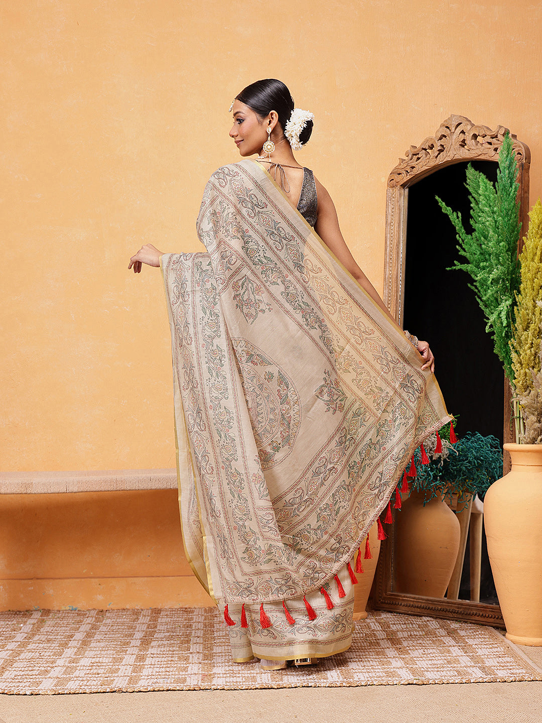 Printed Kalamkari Ready To Wear Saree