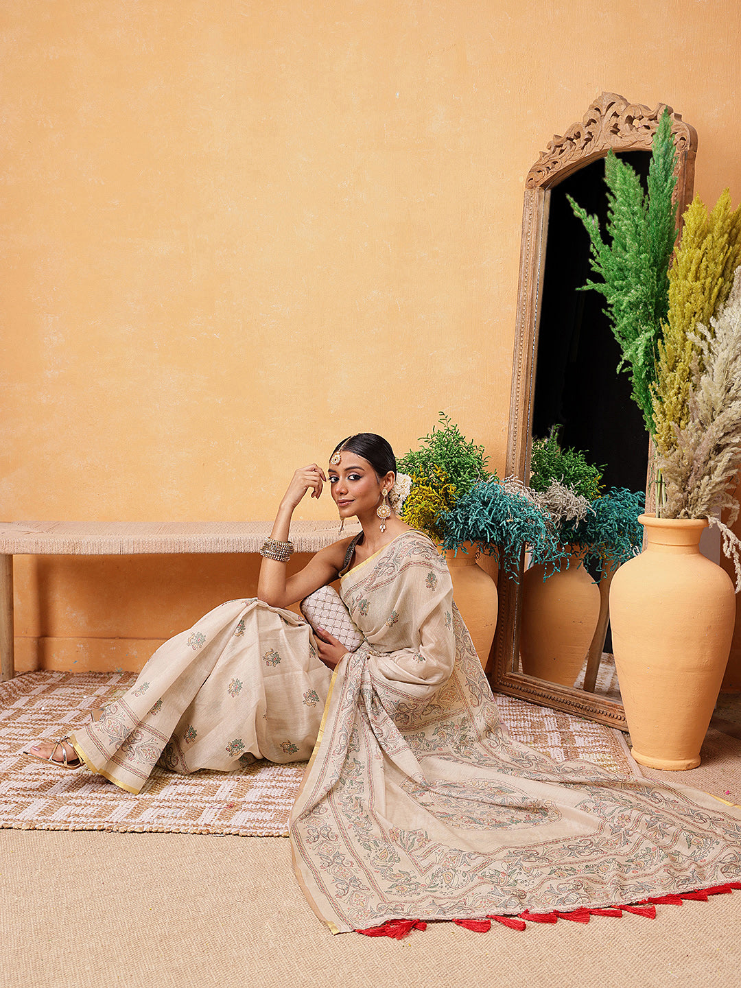 Printed Kalamkari Ready To Wear Saree