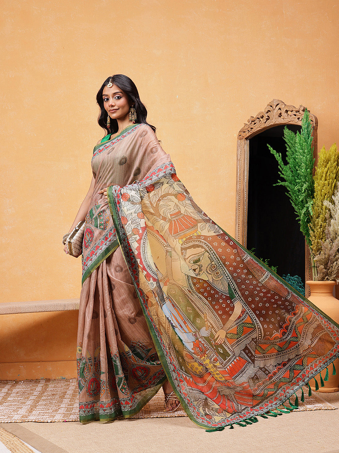 Madhubani Printed Ready To Wear Saree