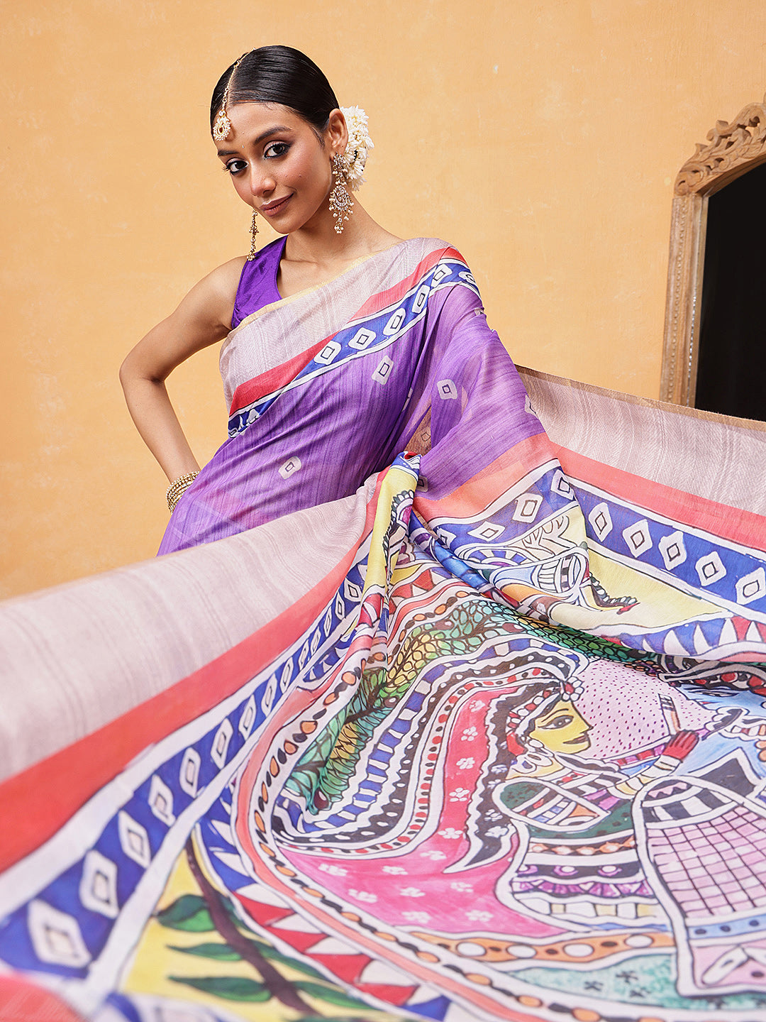 Madhubani Printed Ready To Wear Saree