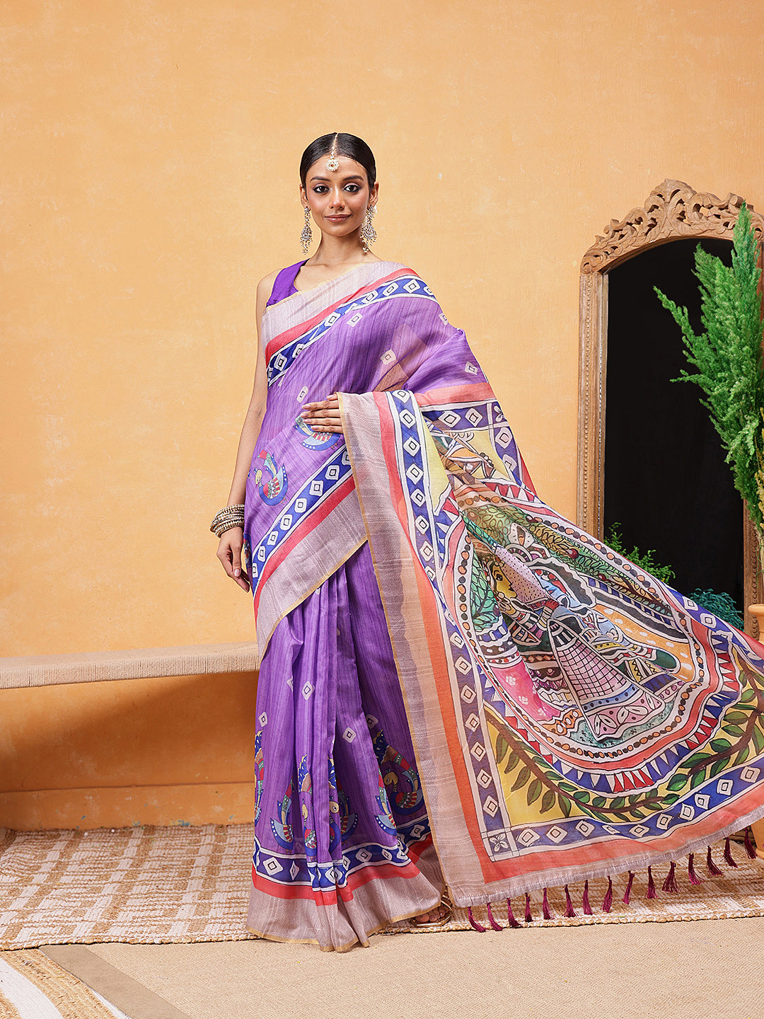 Madhubani Printed Ready To Wear Saree