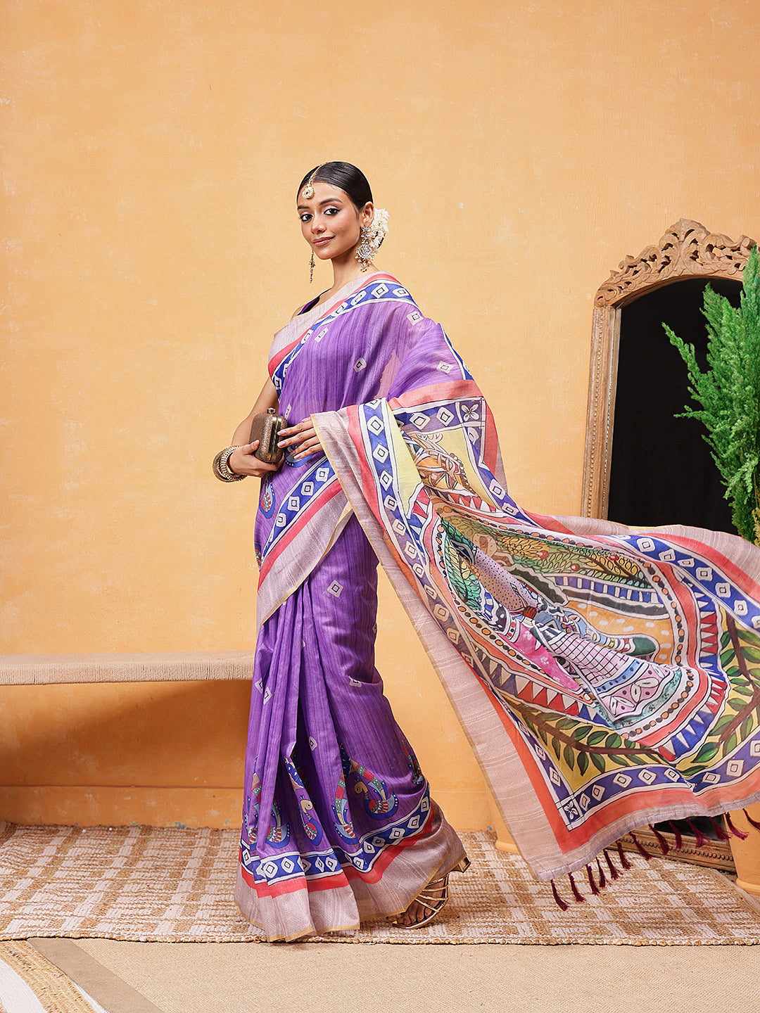 Madhubani Printed Ready To Wear Saree