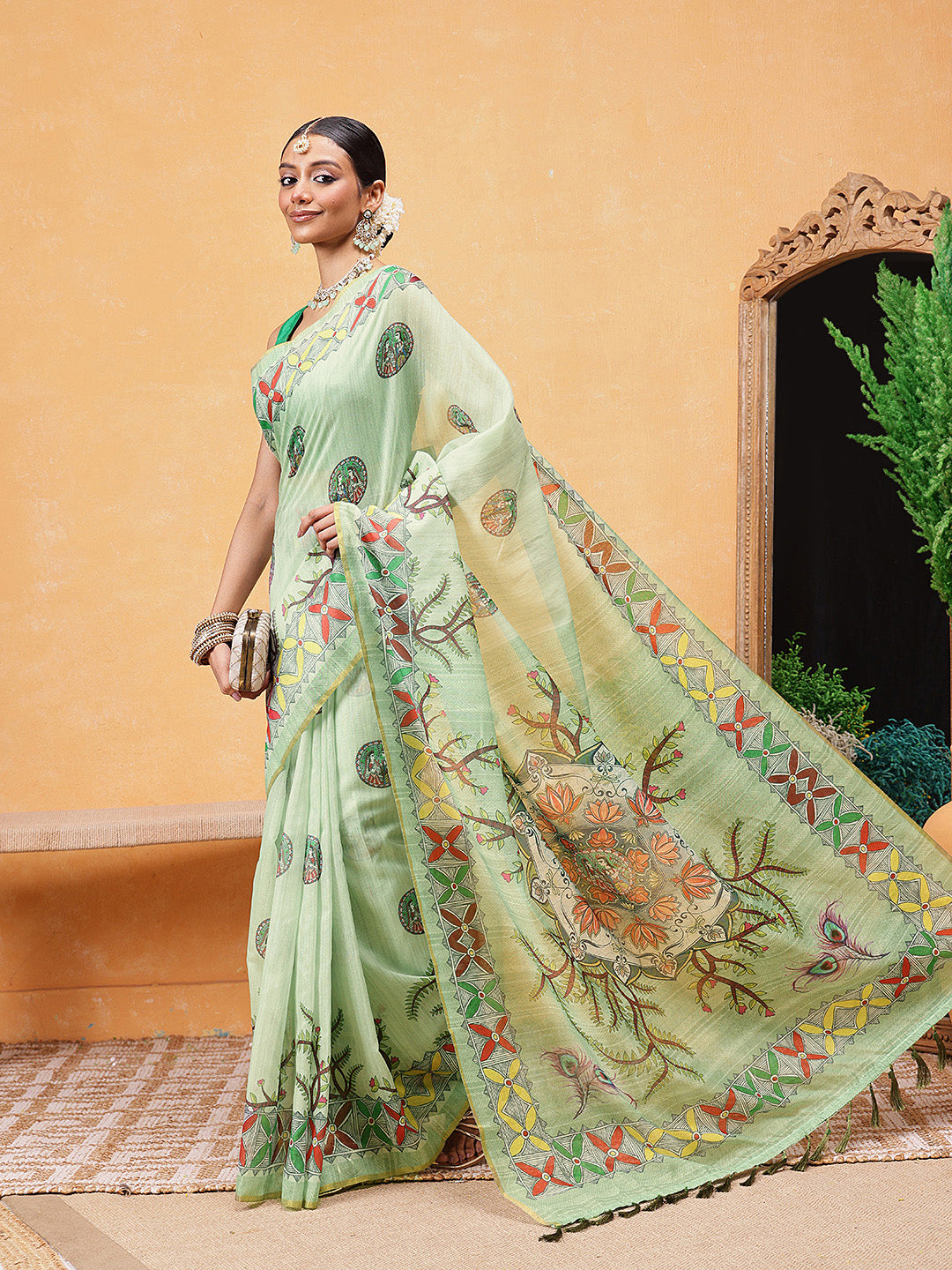 Madhubani Printed Ready To Wear Saree