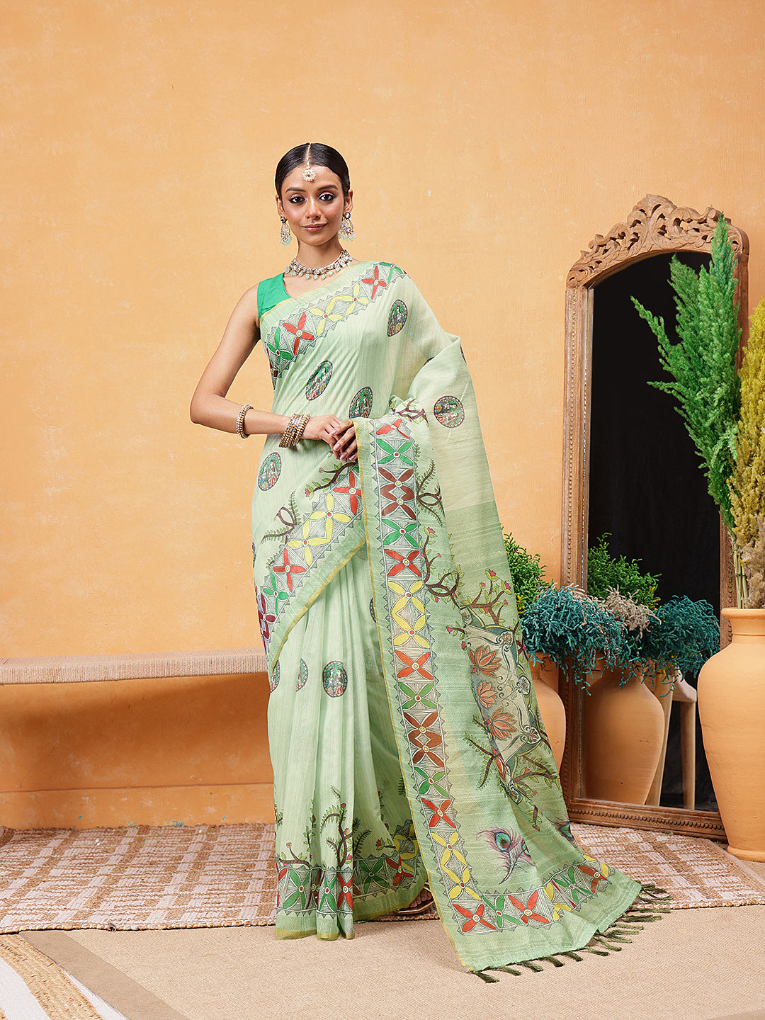 Madhubani Printed Ready To Wear Saree