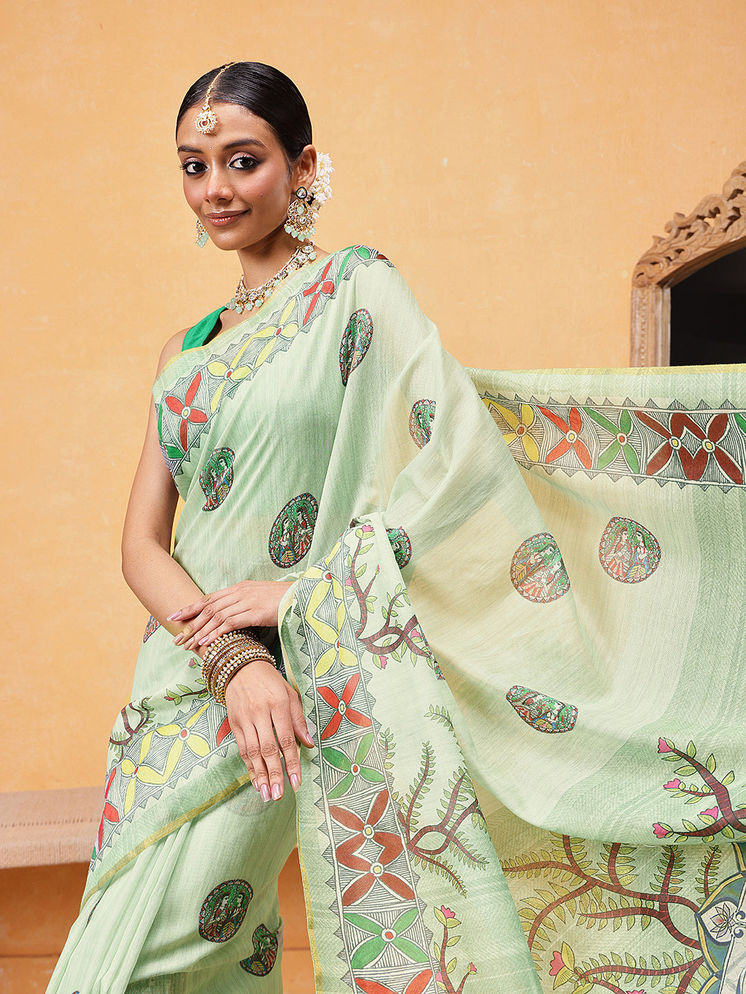 Madhubani Printed Ready To Wear Saree