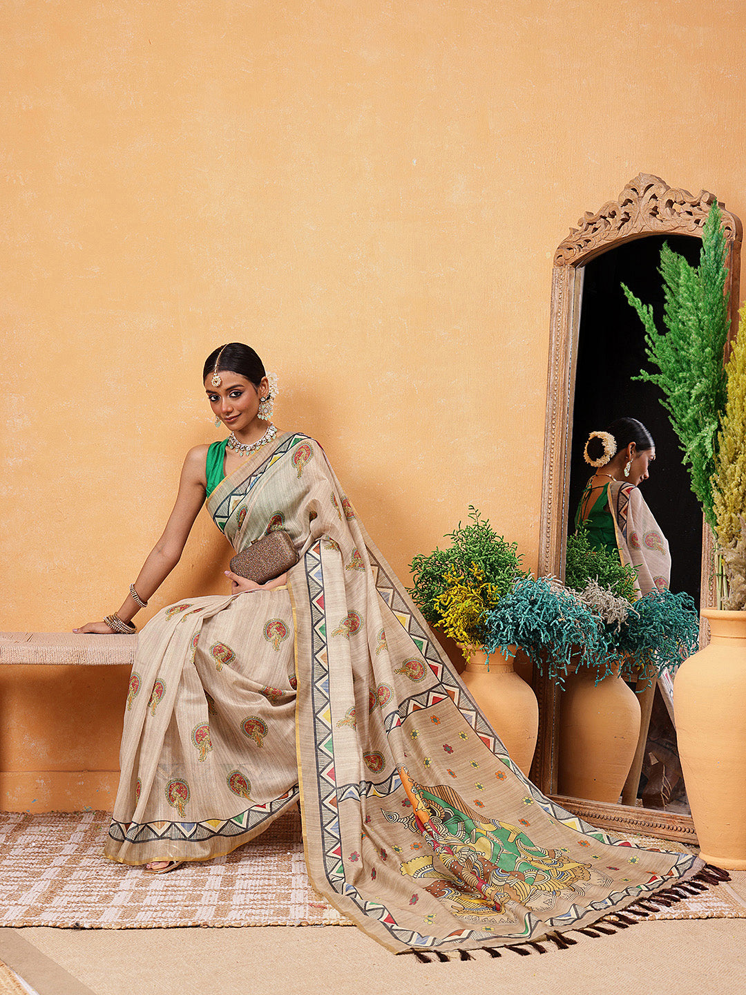 Madhubani Printed Ready To Wear Saree