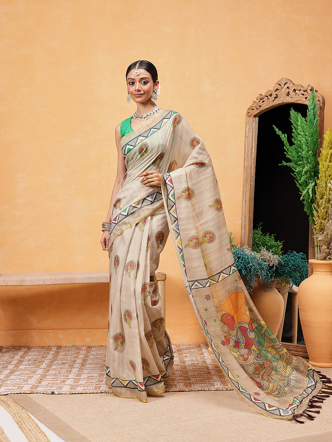 Madhubani Printed Ready To Wear Saree