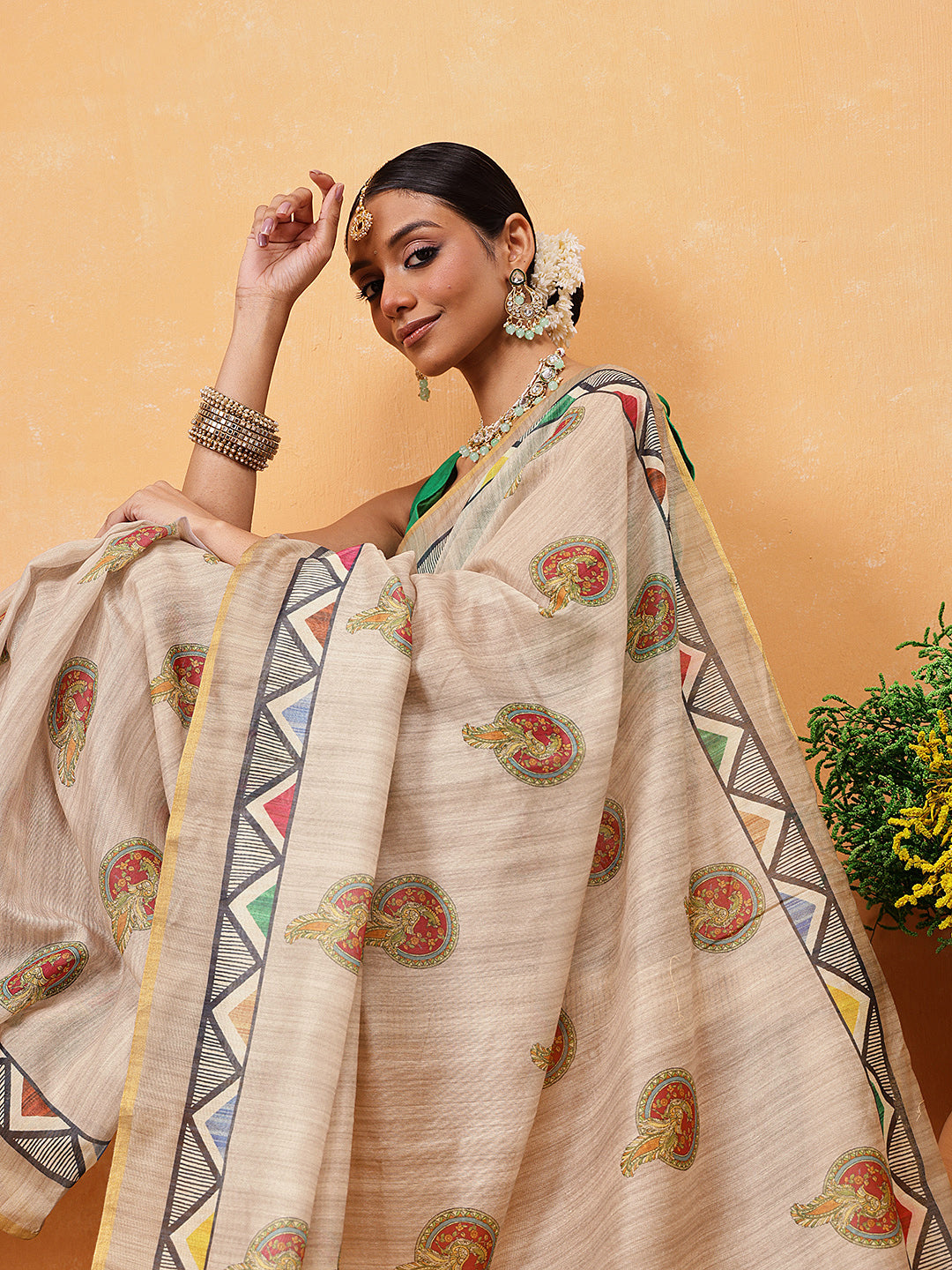 Madhubani Printed Ready To Wear Saree