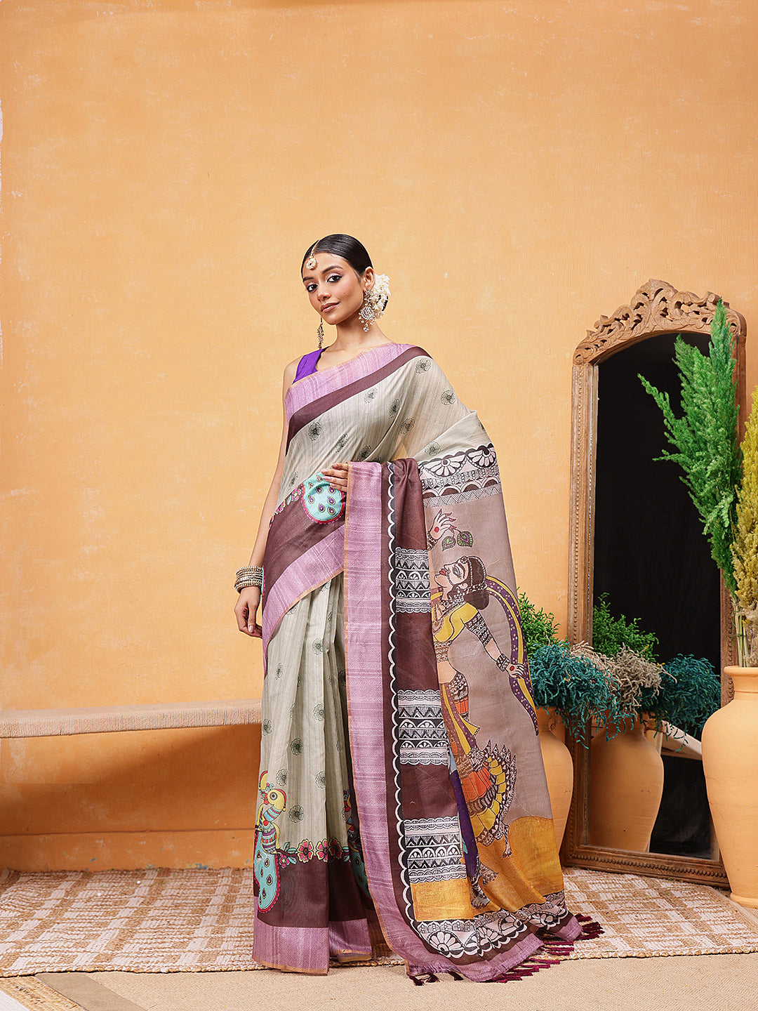 Madhubani Printed Ready To Wear Saree