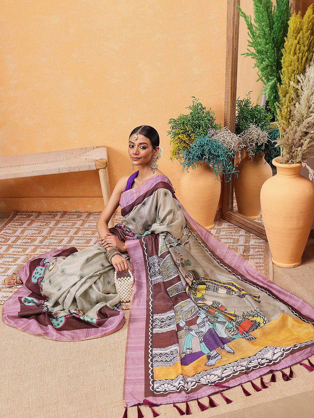 Madhubani Printed Ready To Wear Saree