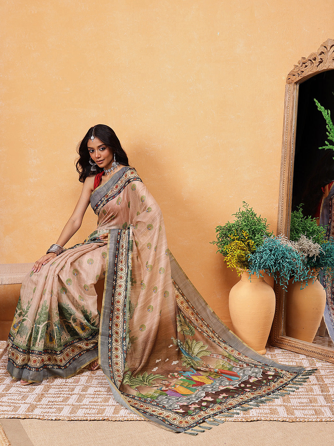 Madhubani Printed Ready To Wear Saree