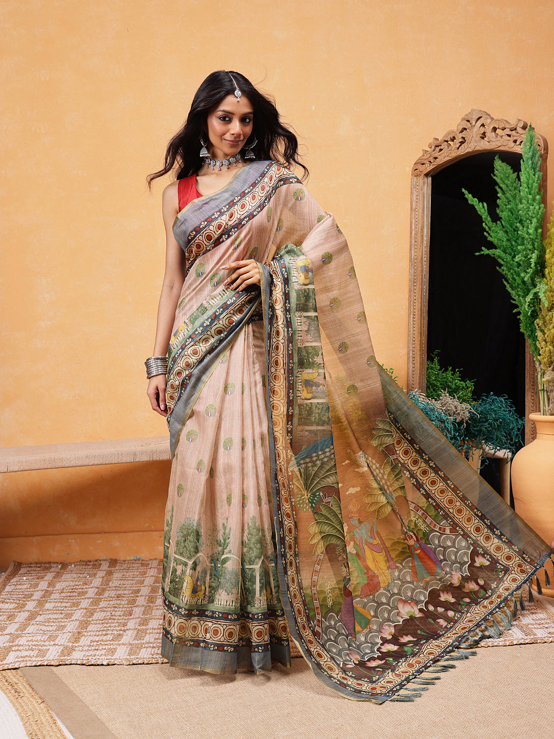 Madhubani Printed Ready To Wear Saree