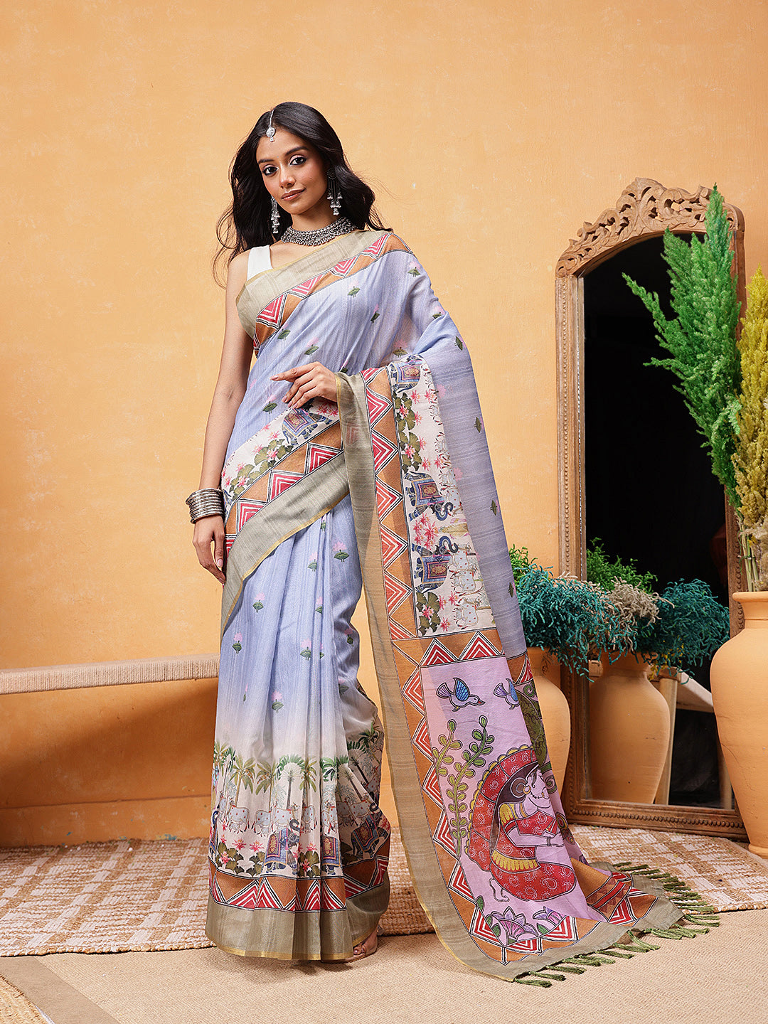 Madhubani Printed Ready To Wear Saree