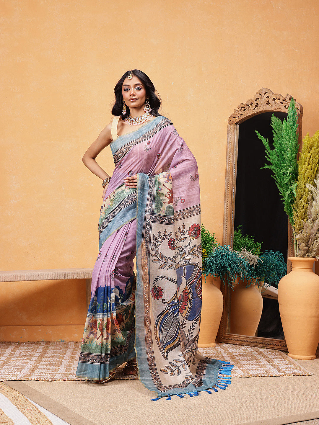 Madhubani Printed Ready To Wear Saree