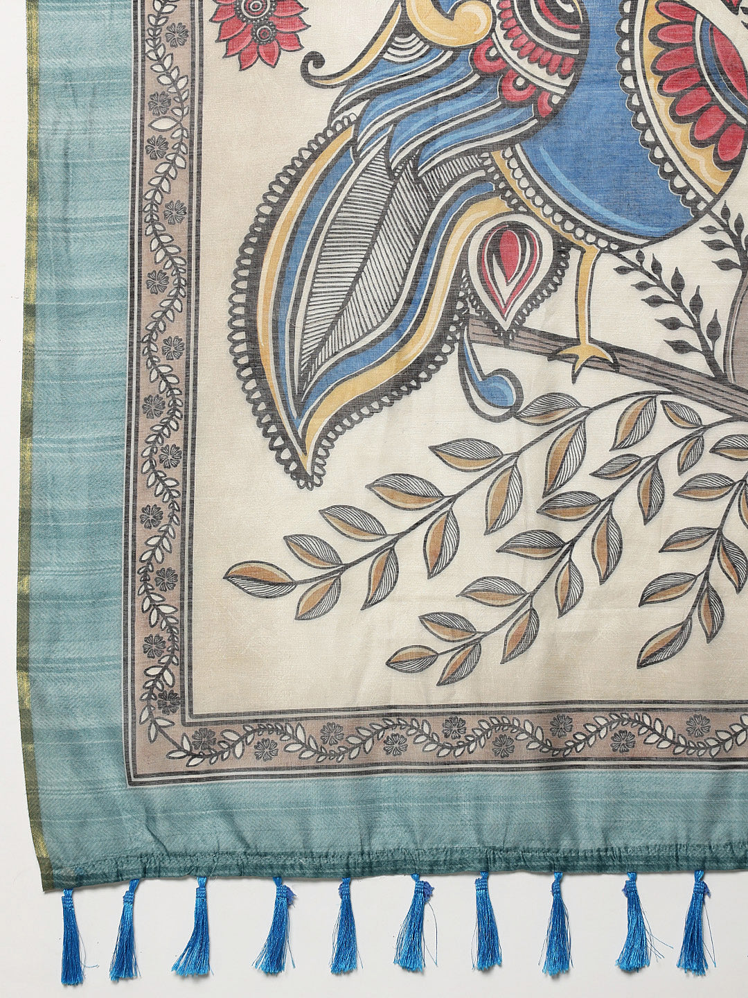 Madhubani Printed Ready To Wear Saree