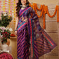 Chanderi Cotton Blend Digital Printed Ready to Wear Saree With Pocket