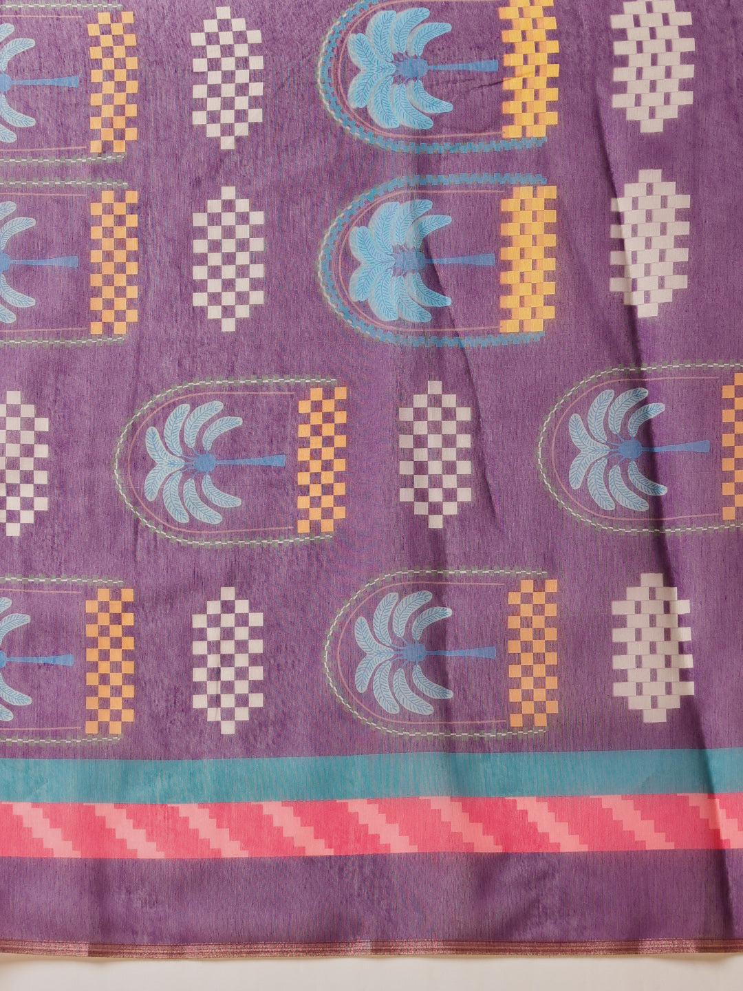 Chanderi Cotton Blend Digital Printed Ready to Wear Saree With Pocket