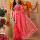 Chanderi Cotton Blend Digital Printed Ready to Wear Saree With Pocket