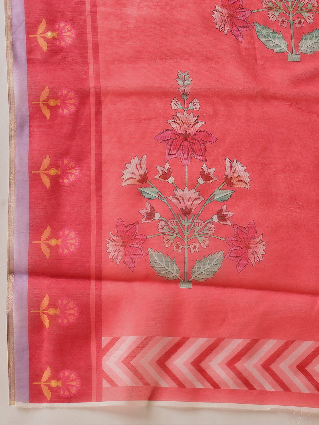 Chanderi Cotton Blend Digital Printed Ready to Wear Saree With Pocket