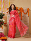 Chanderi Cotton Blend Digital Printed Ready to Wear Saree With Pocket