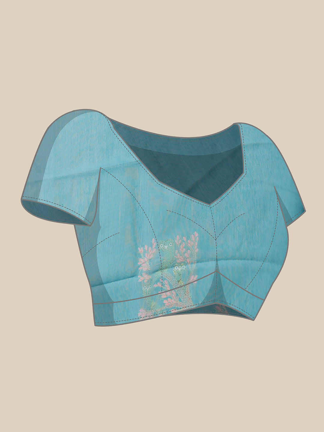 Chanderi Cotton Blend Digital Printed Ready to Wear Saree With Pocket