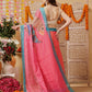 Chanderi Cotton Blend Digital Printed Ready to Wear Saree With Pocket