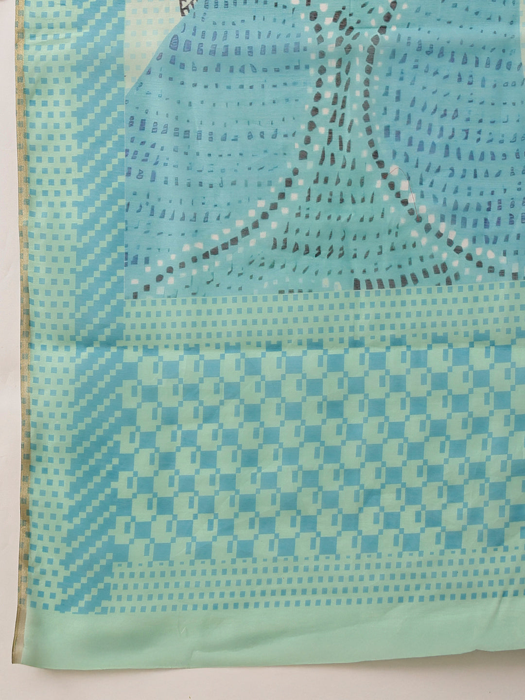 Chanderi Cotton Blend Digital Printed Ready To Wear Saree