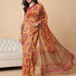 Yellow Paisley Printed Ready to Wear Saree with Ethnic Pallu Design