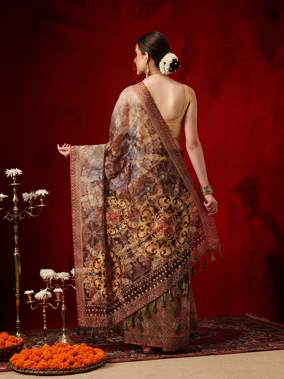 Kalamkari Cotton Chanderi Ready to wear Saree