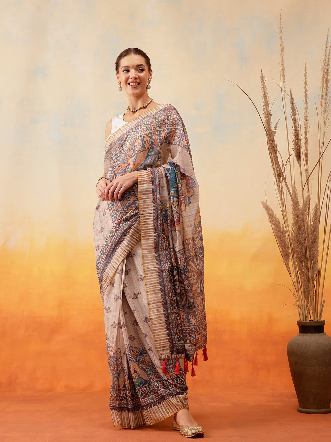 Printed Chanderi Ready to Wear Saree