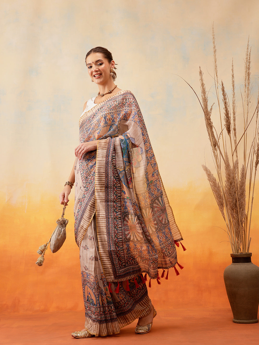 Printed Chanderi Ready to Wear Saree