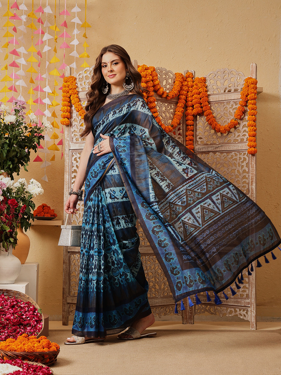 Kalamkari Cotton Chanderi Ready to wear Saree