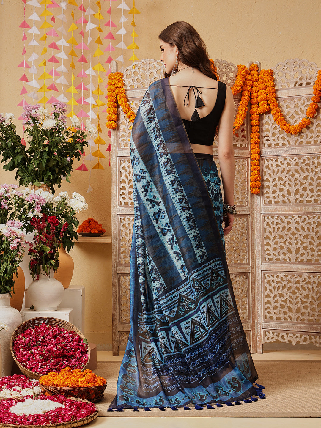 Kalamkari Cotton Chanderi Ready to wear Saree