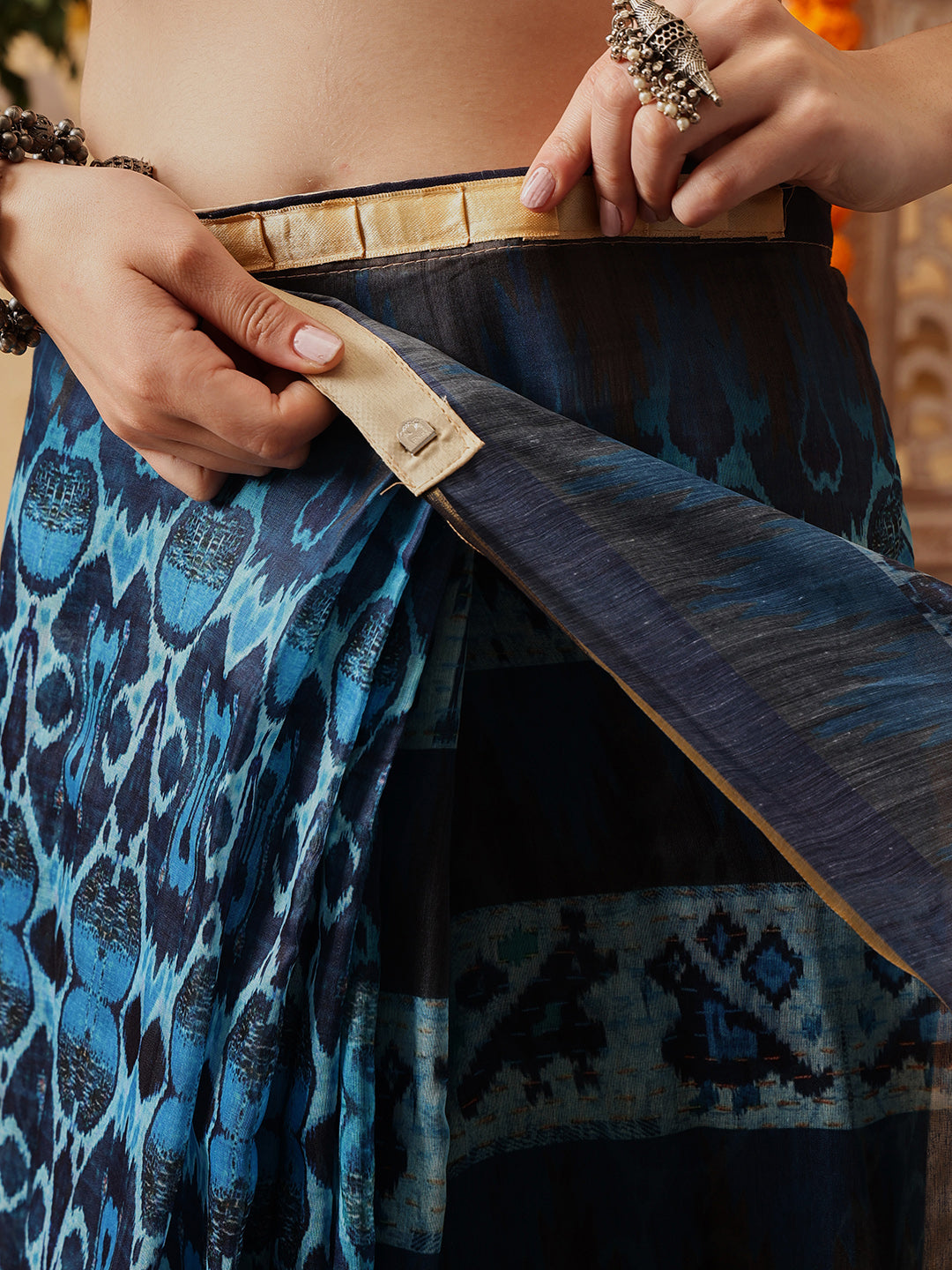 Kalamkari Cotton Chanderi Ready to wear Saree