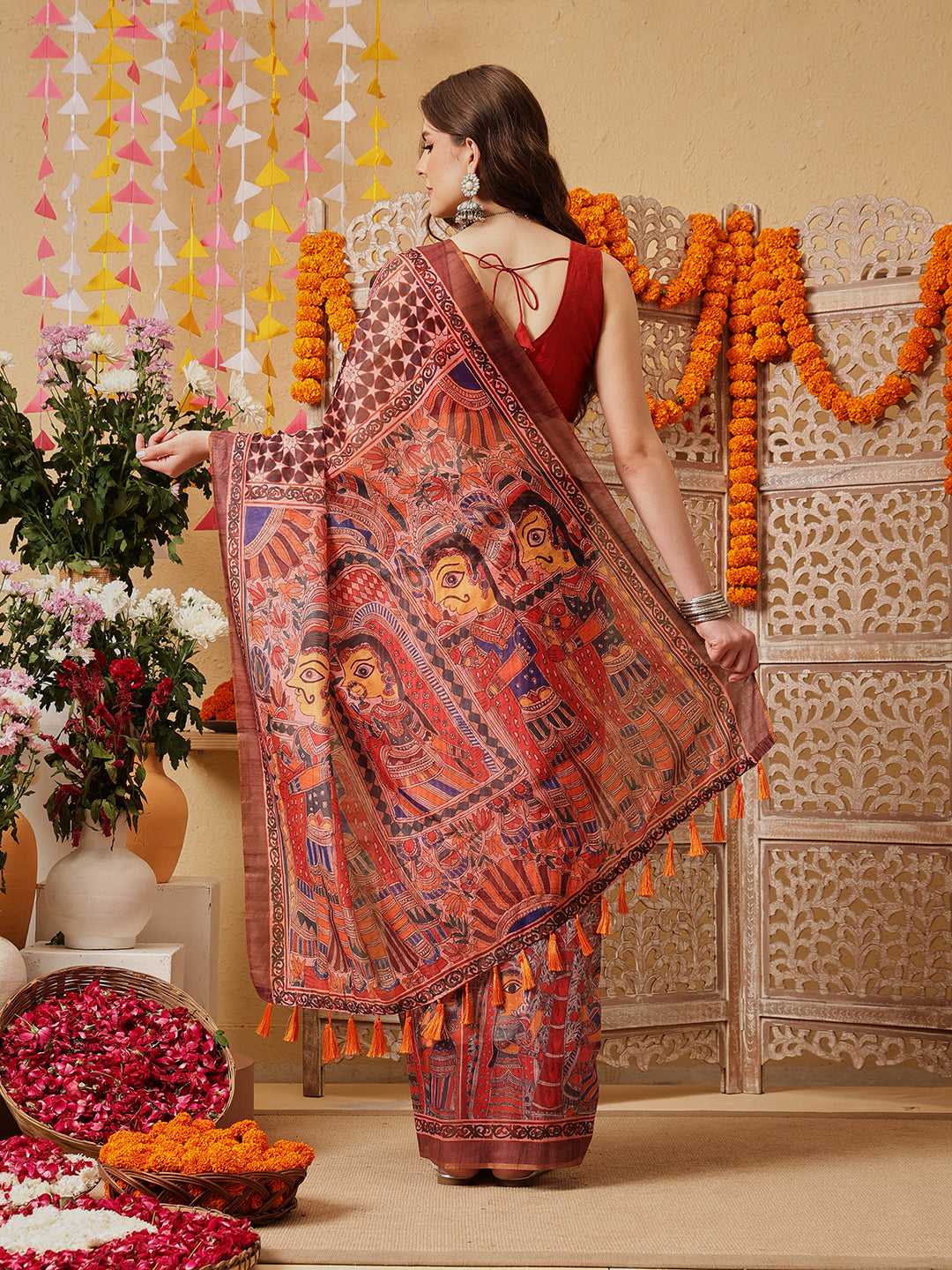 Kalamkari Cotton Chanderi Ready to wear Saree
