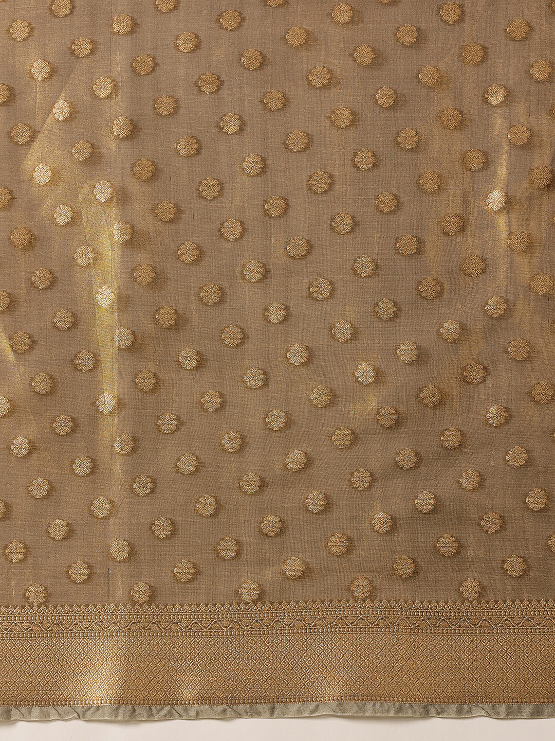 Semi Kanjivaram Tissue Silk Gold Zari Woven Ready to Wear Saree