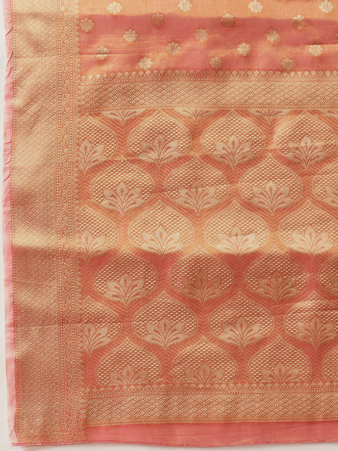 Semi Kanjivaram Tissue Silk Gold Zari Woven Ready to Wear Saree