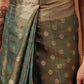 Semi Kanjivaram Tissue Silk Gold Zari Woven Ready to Wear Saree