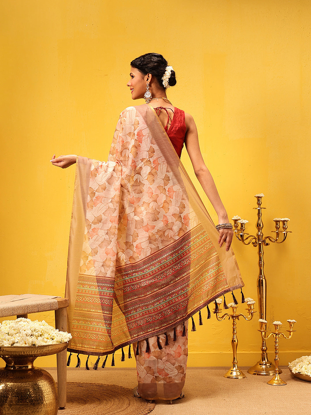 Cotton Blend Digital Print Ready to Wear Saree