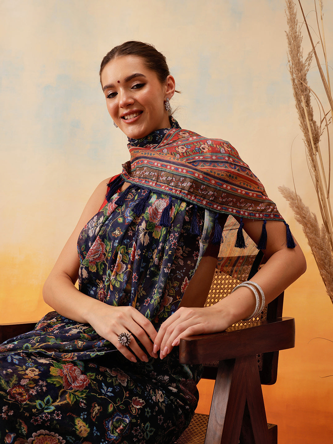 Floral Cotton Ready to Wear Printed Saree