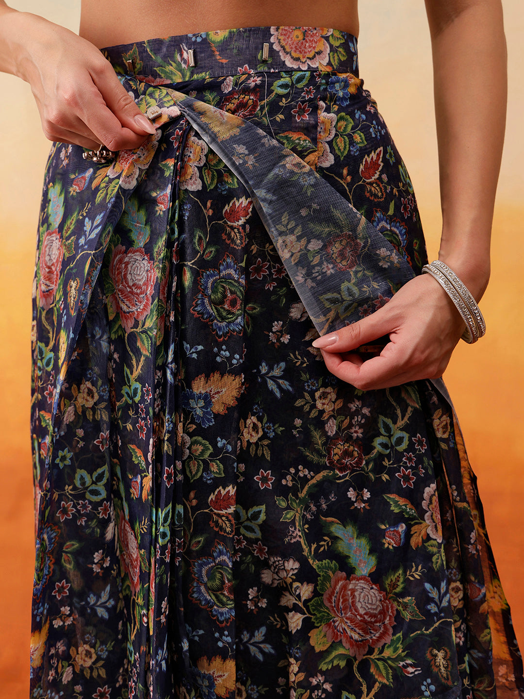 Floral Cotton Ready to Wear Printed Saree