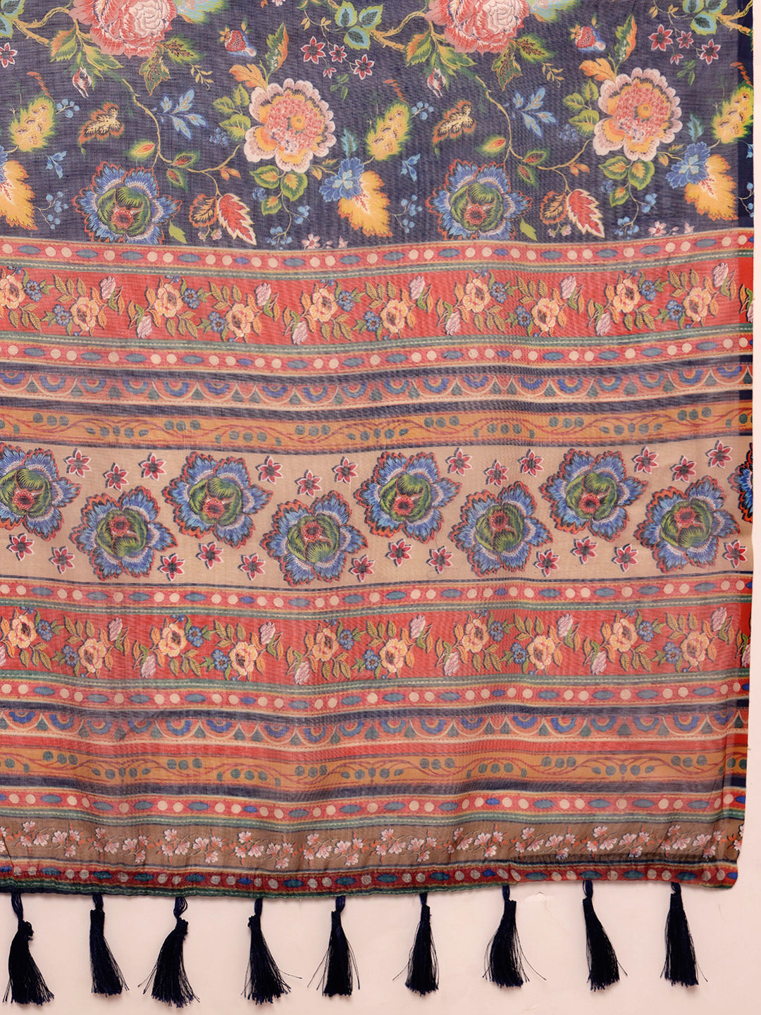 Floral Cotton Ready to Wear Printed Saree