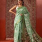 Floral Printed Kotha Silk Ready to Wear Saree With Zari Border