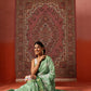 Floral Printed Kotha Silk Ready to Wear Saree With Zari Border