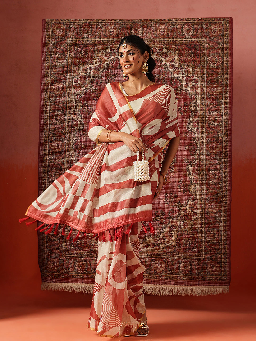 Digital Printed Chanderi Ready to Wear Saree