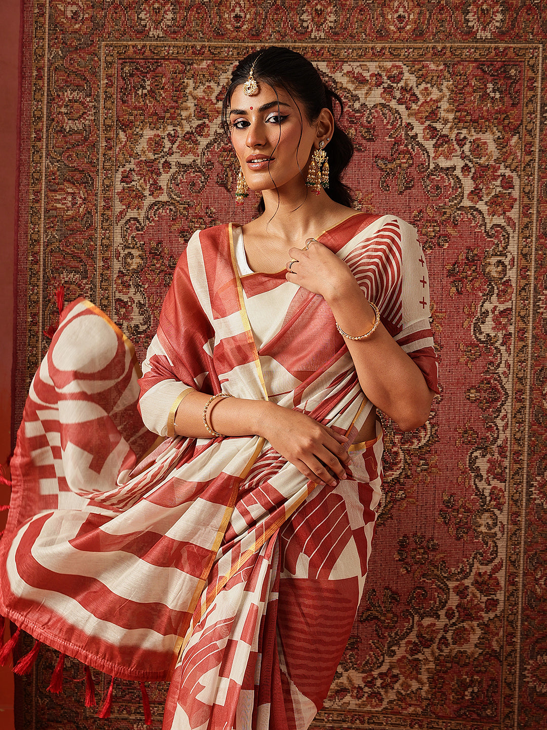 Digital Printed Chanderi Ready to Wear Saree
