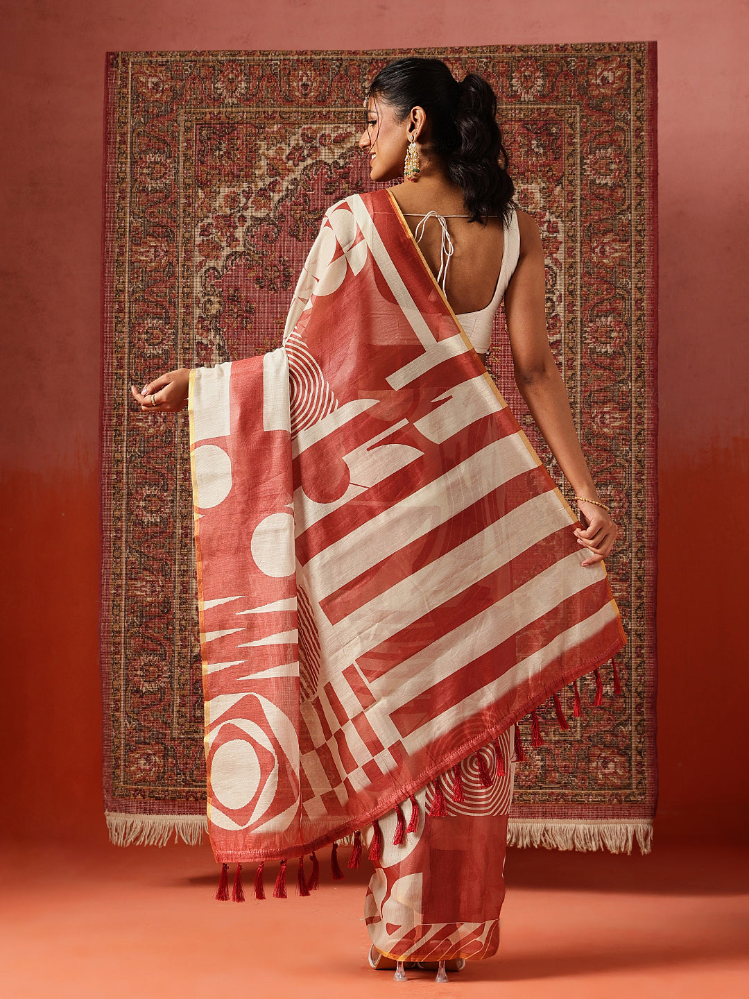 Digital Printed Chanderi Ready to Wear Saree