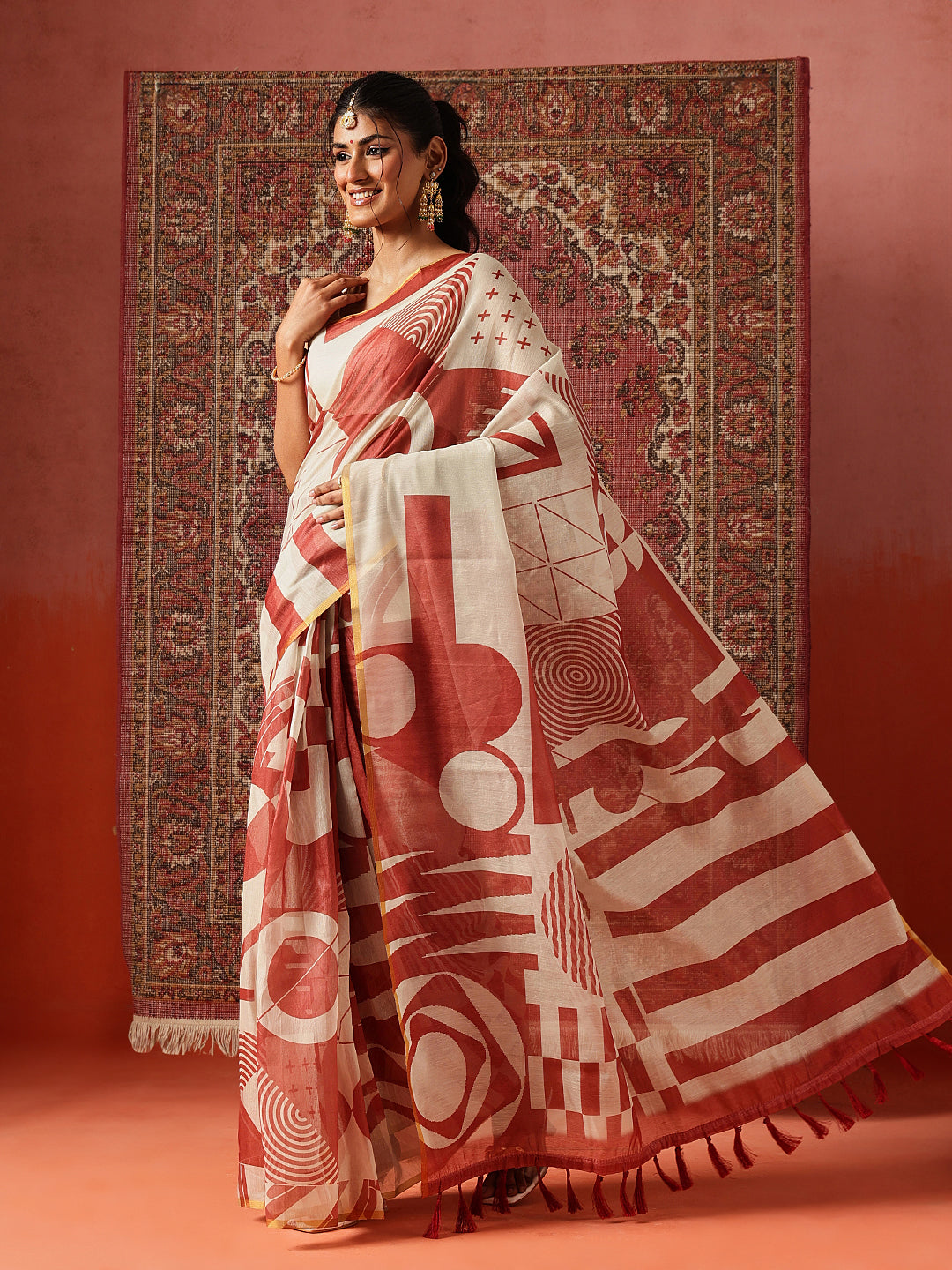 Digital Printed Chanderi Ready to Wear Saree