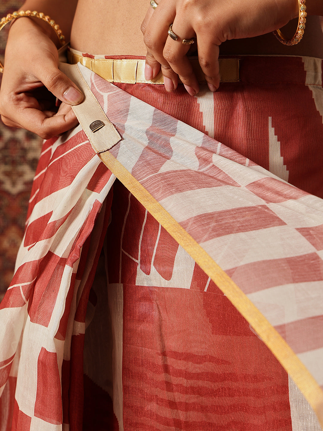 Digital Printed Chanderi Ready to Wear Saree