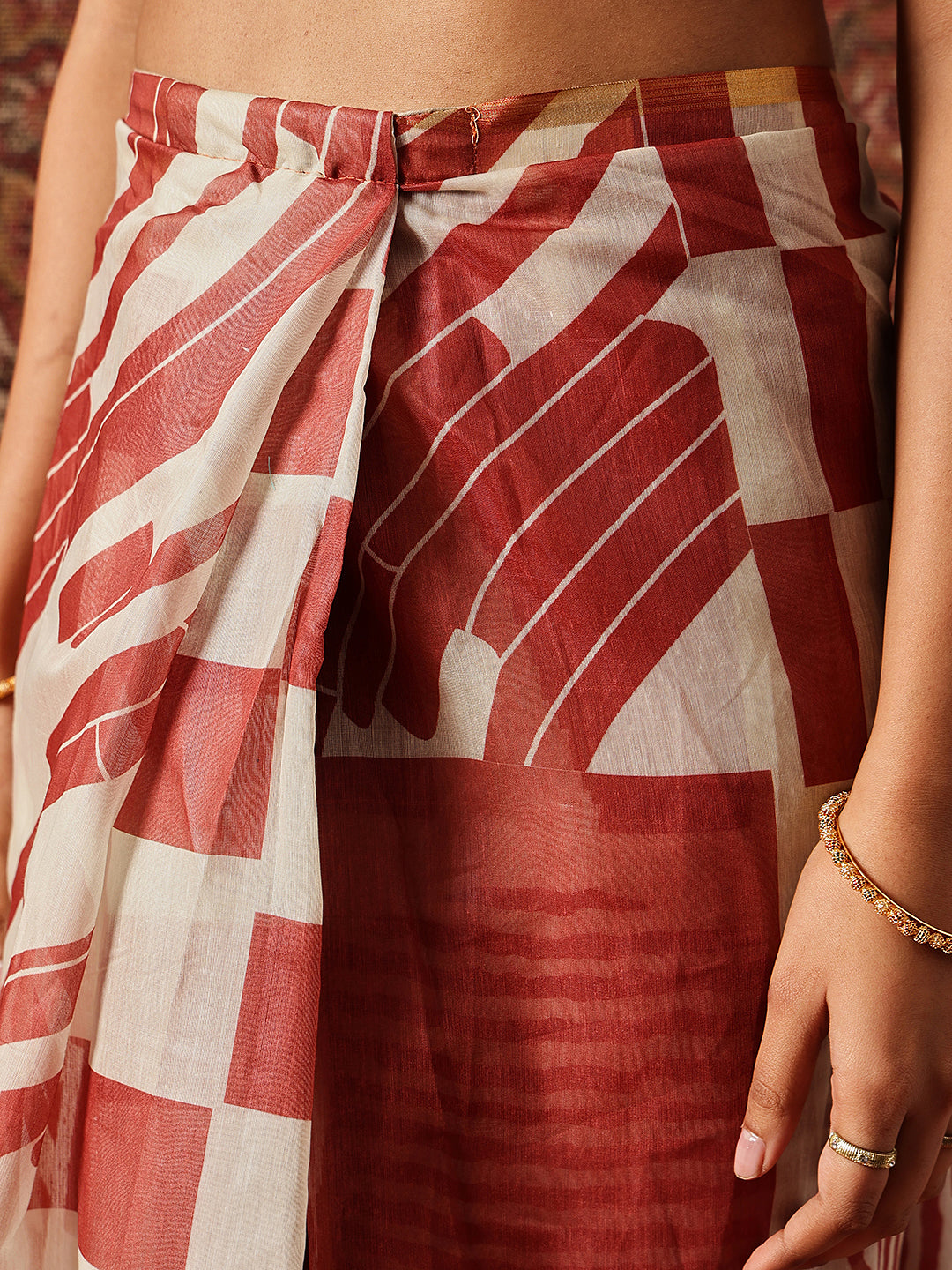 Digital Printed Chanderi Ready to Wear Saree